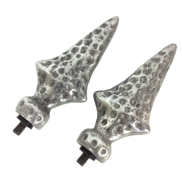 Pier 1 Aluminum Finials Rustic Spear Silvertone Decorative New Open Box - Picture 4 of 4